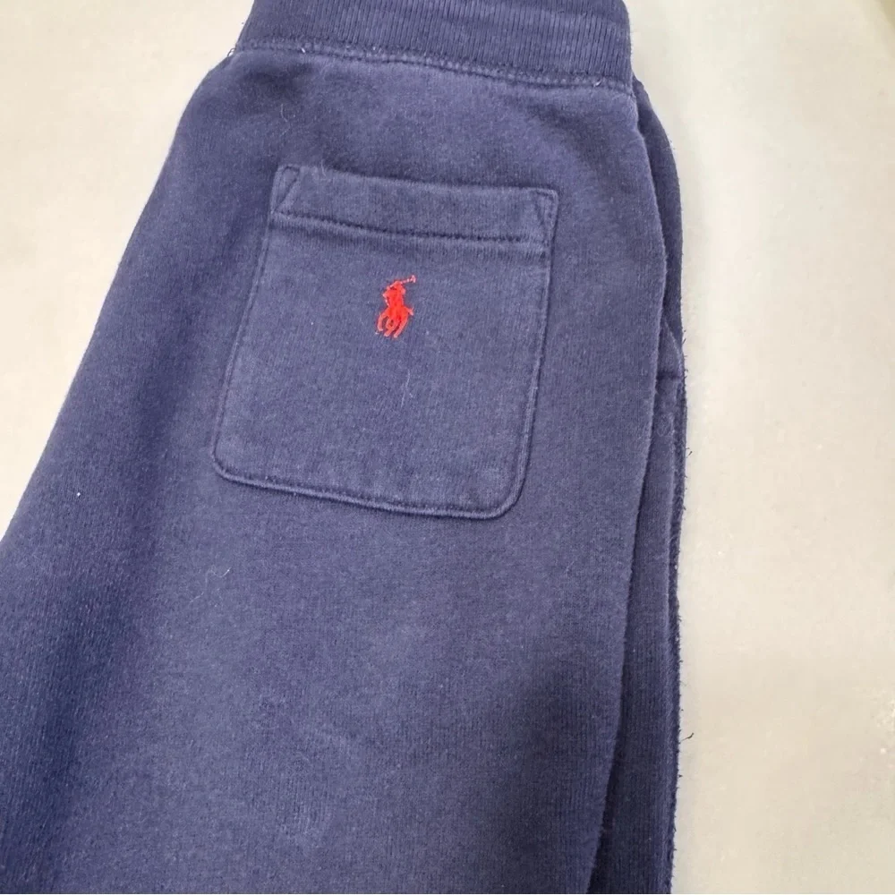 Polo Ralph Lauren Boys Set Red Tee Shirt Sz 8 & Navy Blue Sweatpants Sz 7